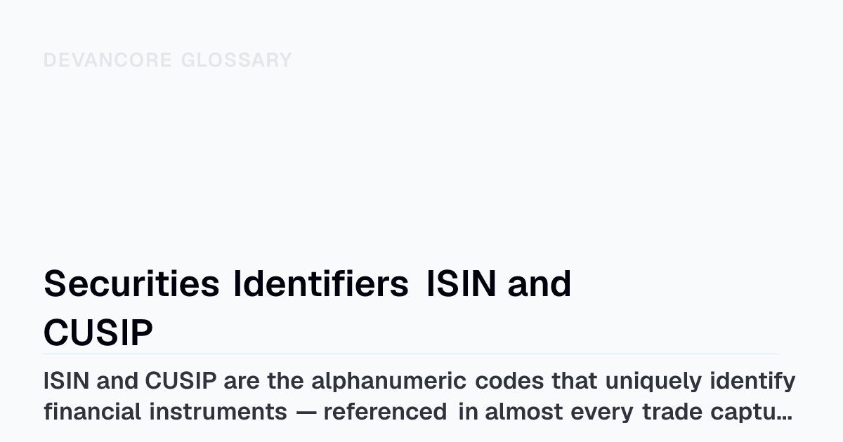 ISIN, CUSIP & FIGI: Securities Identifier Guide | Devancore